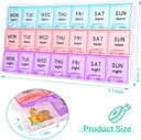 Große wöchentliche Pille Organizer 3 mal am Tag,Travel Pillen-Fälle,Moisture-Proof 7 Tage Pille Contaner, Tragbar für Pillen Vitamin Fish Oil Supplements,Medicine Organizer(2Pack)