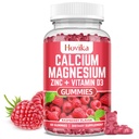 Calcium Magnesium Zink-Gummien mit Kalium-Vitamin C, B6, D3, K2 - Calcium für Damen und Herren - Calcium Magnesium Zink Multi-Vitamin-Ergänzung für Knochen, Muskeln, Zähne, ruhige Stimmung & Immunität - 60 Cts