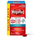 MegaRed Omega-3 Blend Gesamtkörper + Erfrischen 500mg Softgels, (65 Zählen in einer Flasche), leicht absorbiert Krillöl, um Ihr Herz, Gelenke, Gehirn und Augen zu unterstützen