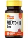 Sundance Melatonin 3mg Schnell auflösen | 60 vegetarische Tabletten | Natural Berry Flavor | Vegetarische, nicht-GVO und glutenfreie Ergänzung
