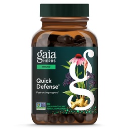 Gaia Herbs Quick Defense - Fast-Acting Immun Support Supplement* - Echinacea, Black Elderberry, Ginger & Andrographis - 80 Vegan Liquid Phyto-Capsules (8-Day Supply)