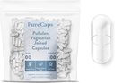 PureCaps USA - Leere vegetarische Vegan Pullulan Pillen Kapseln Größe 00 | 100 Füge Pillen| Clear| Nicht-GMO Zertifiziert | SLS, Gluten, Konservierungsmittelfrei