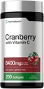 Horbäach Cranberry Pillen für Damen und Herren | 8400mg | 200 Softgels | Extraktergänzung mit Vitamin C | Non-GMO, Glutenfrei