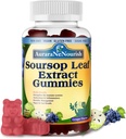 Sugar Free Soursop Gummis mit Probiotics & Fiber 100 Billion CFUs, Bio Soursop Blätter Extrakt mit Vitamin C B-Komplex für Verdauungsgut Gesundheit, Energiebilanz, Immun-Boost