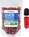 XPRS Nutra Größe 3 Leere Kapseln - 500 Graf Leere Gelatine Kapseln - Pillen DIY Kapsel Füllung - Pure Bovine Pille Gel Caps Fillable Do-It-Yourself Vitamine und Ergänzungen (schwarz/rot)