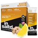 INSALTDTM Sugar-Free Electrolytes Pulver-Packets mit No Stevia Nachgeschmack | High-Potency Hydration Packets | Keto Electrolyte Drinks | Intermittent Fasting Drink Mix | 28 Pack (Lemon Ginger)