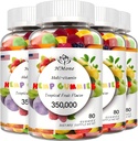 4 Pack Omega 3 6 9 Gummi Vegan Edible Bear Candy, Non-GMO, Low Sugar