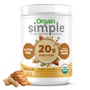 Orgain Organic Simple Vegan Protein Powder, Peanut Butter - 20g Pflanzen basiertes Protein, Mit weniger Zutaten, keine künstlichen Süßungsmittel, Glutenfrei, keine Milch oder Lactose, 1,25 lb (Verpackung Mai Vary)