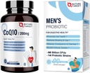 NATURE TARGET Probiotics für Männer 60 Milliarden CFUs14 Strains & CoQ10 200mg Softgels mit PQQ Antioxidans für Herz-Gesundheit und Energieproduktion