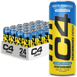 C4 Energy Drink 12oz (Pack mit 24) - Gefrorenes Bombsicle - Sugar Free Pre Workout Performance Drink ohne künstliche Farben oder Farbstoffe