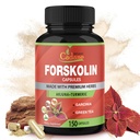 Bio Cadane Forskolin Ergänzung Kapseln - 5in1 Konzentriert mit Kurkuma, Arjuna, Garcinia Cambogia, und Grüner Tee - 150 Kapseln für 5 Monate Versorgung
