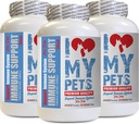 I LOVE MY PETS LLC Herzergänzungsmittel für Katzen - PET Immununterstützung - Hunde und Katzen - Booster - Gesund - Lions Mane für Katze - 180 Treats (3 Flaschen)