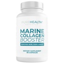 PUREHEALTH RESEARCH Marine Collagen Booster - for Skin, Hair & Nails Health - for Smooth, Bright & Plump Skin Support - with MoriKol® Marine Collagen Tripeptides, Hyaluronic Acid & More - 90 Capsules