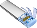 Vaydeer Metall Reise Pille Organizer, 7 Tage Wöchentliche Pille Box, große Kapazität täglich niedliche Pille Fall für Nahrungsergänzungsmittel, Pillen, Vitamine und Medikamente (Klein, Faser)