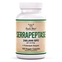 Serrapeptase 240.000 SPU Max Potency (120 Veggie Kapseln) Proteolytisches Enzym für Sinus, Atem- und Gelenkgesundheit (Non-GMO, Glutenfrei, Vegetarisches Safe) von Double Wood