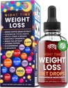 Night Time Weight Loss Diet Drops - Appetite Control, Fat Burner, Metabolism Booster - Apple Cider Essig - Cinnamon - Cayenne Pepper