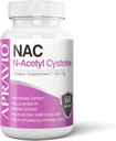 NAC Supplement (N-Acetyl Cystein) 600 mg, Antioxidantienunterstützung, Immununterstützung, Nieren- und Lebergesundheit, 60 Kapseln
