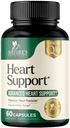 Herz Ergänzungen für Männer & Frauen 1650mg - Antioxidantien für Herz-Gesundheitsunterstützung mit CoQ10, Hawthorn, Pflanze Sterol & Mehr Vitamine zur Unterstützung von Stickstoffoxid & Energieproduktion, Non-GMO - 60 Kapseln