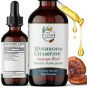 Mushroom Champion Tincture - Metabolische Unterstützung, Immununterstützung, Atmungsunterstützung, Adaptogen Blend, Tonic Formula, Reishi, Maitake, Kräuterergänzung - 2 Fl Oz