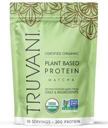 Truvani Vegan Erbse Proteinpulver | Matcha | 20g Organic Plant Based Protein | 10 Portionen | Keto | Gluten & Molkereifrei | Low Carb | Kein Zuckerzusatz