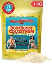 BodyBoost Colostrum Ganz, 100% Bovine Colostrum Powder, Immun Booster Supplement mit Immunoglobulin & Lactoferrin,Gras Fed Colostrum, Gut Health & Muskelwachstum, Diverse Intake, 1 kg, 35 oz