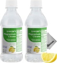 BASICOS 2Pack Swan Lemon Magnesium Citrate Oral Lösung 10 oz- Laxative Ergänzung für Verbrauchsentlastung, Regularität - Bonus Microfiber Cloth