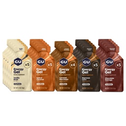 GU Energy Original Sports Nutrition Energy Gel, Vegan, Gluten-Free, Kosher und Dairy-Free On-the-Go Energy for Any Workout, 24-Count, Assorted Indulgent Flavors