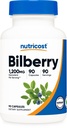 Nutricost Bilberry Kapseln 1200mg Äquivalent (90 vegetarische Kapseln) - Glutenfrei und nicht-GMO