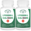 NAD+ Ergänzung Liposomal NAD+ Plus 800MG Nicotinamid Riboside Alternative für Zellenergie, Gesundes Altern und Muskelreparatur 120 Kapseln(Pack von 2)