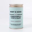 Body & Mind - Pure Organic Lion's Mane & Cordyceps Pilze 12:1 Dual Extract - Fokus, Kognition, Energie, Ausdauer - 100% Fruchtkörper - Zu Wasser/Tea/Smoothies hinzufügen - 125 Gramm