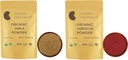 Combo aus Bio Amla Fruit Powder & Hibiscus Petals Powder (8 Stück) | Zertifiziertes Bio | Non-GMO | Keine zusätzlichen Konservierungsstoffe