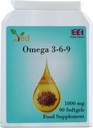 Ved Omega 3-6-9 Nahrungsergänzungs-Softgel, aus Kaltpress-Fluckenöl, 1000 mg 90 Weichgel - 90 Tage Versorgung.