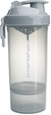 Smartshake O2GO ONE Plastic Protein Shaker Bottle 800 ml | 27 oz - Lecksichere Schraub Lid - BPA Free – Unisex - Mist Gray