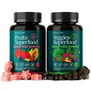 Jeden Tag Debloat & Detox Sugar-Free Fruits und Veggies Gummis - Energie-Unterstützung mit Superfood Obst und Gemüse-Ergänzung (120 Chews) Cruelty-Free, Vegan, Gluten-Free, Obst und Gemüse Vitamin
