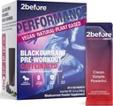 2vor All Natural Vegan Pre Workout, mit 120mg Koffein I Clean Energy, Endurance, Recovery I Pre Workout Frauen und Männer I 20 x Informierte Sport-zertifiziert I Blackcurrant
