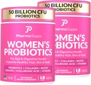 ADVANCED Women's Probiotics for Gut Health - Hair, Skin, & Nails Vitamins Support - 50 Billion CFU w/ Collagen, Biotin & Keratin - Probiotische Ergänzung für Verdauungs- und Bloating Relief, USA-Made