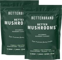 Betterbrand BetterMushrooms Nootropic Gummies - Unterstützt besseres Gut Gesundheit, kognitive Funktion, Psychische Klarheit mit 10 funktionellen Pilzen - 60 Gummis - Himbeere Geschmack - Pack von 2