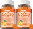 2 Packungen 500MG CoQ10 Ergänzungsgummis, Omega-3, Magnesium, Vitamin B3, Zink, Ultra High Absorption bietet gesunde Unterstützung für Herz, Zellenergie und Antioxidantien, 120Cts.