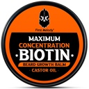 Bart Balm, 2X Konzentration Biotin, mit Rizinusöl und Argan & Jojoba Öle, fördert Bartwachstum, Stile, Stärken & Weichen Bart & Schnurrbart, 2 Unze