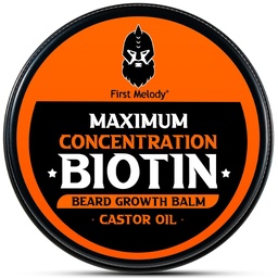 Bart Balm, 2X Konzentration Biotin, mit Rizinusöl und Argan & Jojoba Öle, fördert Bartwachstum, Stile, Stärken & Weichen Bart & Schnurrbart, 2 Unze