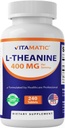 Vitamatic L-Theanine Supplement 400mg pro Servierung - 240 Tabletten - Non-GMO, Glutenfrei
