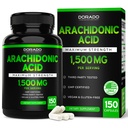 Arachidonsäure-Ergänzung 1500mg (150 Kapseln) - Muskel- und Kraft-Ergänzung für Muskelmasse und Erholung für Männer & Frauen - Glutenfrei & Non-GMO - 3. Partei Getestet - (150 Kapseln)