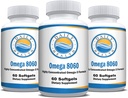 Omega 8060 2400mg Omega 3 Fish Oil Joint Health Supplement 60 softgel - 3 Monate Versorgung - 3pk