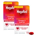 MegaRed Ultra Concentrate 750mg Omega-3 Krill Öl-Fettsäure-Ergänzung mit EPA/DHA, Antioxidant Astaxanthin, Kein Fischöl Nachgeschmack unterstützt Herzgesundheit, 80 Count Softgels (2 Pack)