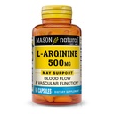 MASON NATURAL L-Arginin 500 mg mit Kalzium- Unterstützt gesunde Zirkulation & Vaskuläre Funktion, Stickstoffoxid-Ergänzung, 60 Kapseln