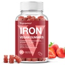 Eisengummis Ergänzungen für Frauen & Kinder - Multivitamin mit Vitamin C für Energieunterstützung, Great Tasting Iron Gummy Vitamins mit Vitamin C für Max Absorption - Vegan, Erdbeere 90 Count