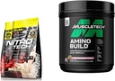 MuscleTech Nitro-Tech Whey Protein Pulver Isolieren & Peptide | Protein + Kreatin für Muskelaufbau & BCAA Aminosäuren + Elektrolyt-Pulver Amino Build 7g BCAAs + Elektrolyte Unterstützung