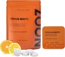 NOOZ Focus Mints Refill Bag - Koffeinfreier Brain Booster für Mental Clarity-Tangerine & Lemon Flavor | Sugar-Free, Travel-Friendly Supplement mit Vitamin C, B6, B12 - Non-GMO, Clean Label, 150 Mints