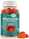 Maxi Health 1mg Melatonin-Gummi – Kinder Melatonin-Kaugummis mit natürlichem Kirsch- und Orangengeschmack – Erwachsenen- und Baby-Schlafhilfe zur Unterstützung erholsamer Nächte (120 Zählung)