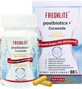 FRESHLITE Japanisch Klare Haut Ceramid-Ergänzung – Pflanzenbasiertes Ceramid & Postbiotika für Hydration, Barriere & Elastizität – hilft Akne & Irritation zu reduzieren – Non-GMO, Glutenfrei, 60 Vegan Kapseln
